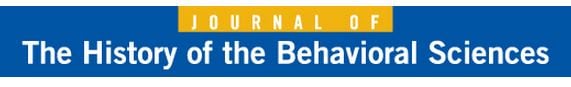 j of the history of the behavioral sciences banner
